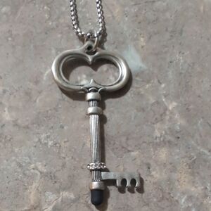 Chico's Silver Key Pendant Necklace